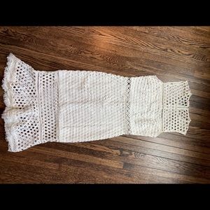 Calf length white dress